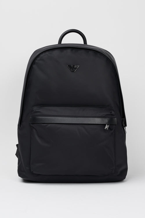 Emporio Armani Backpack Sustainability Values in Recycled Nylon Black
