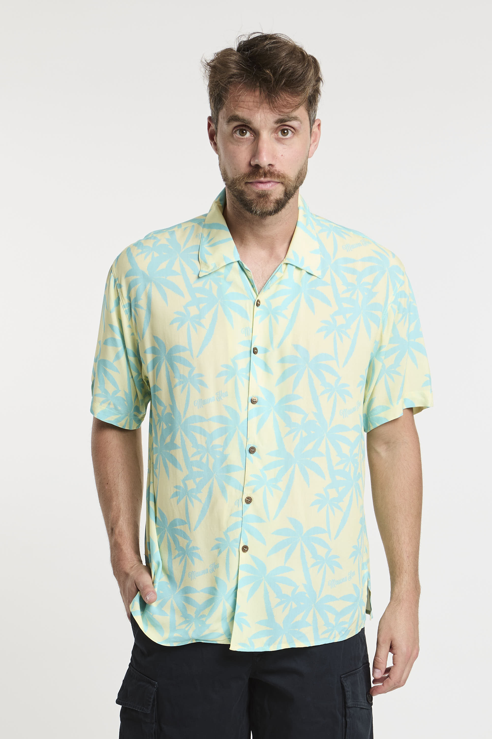Mauna Kea Printed All Over Viscose Shirt in Yellow-1