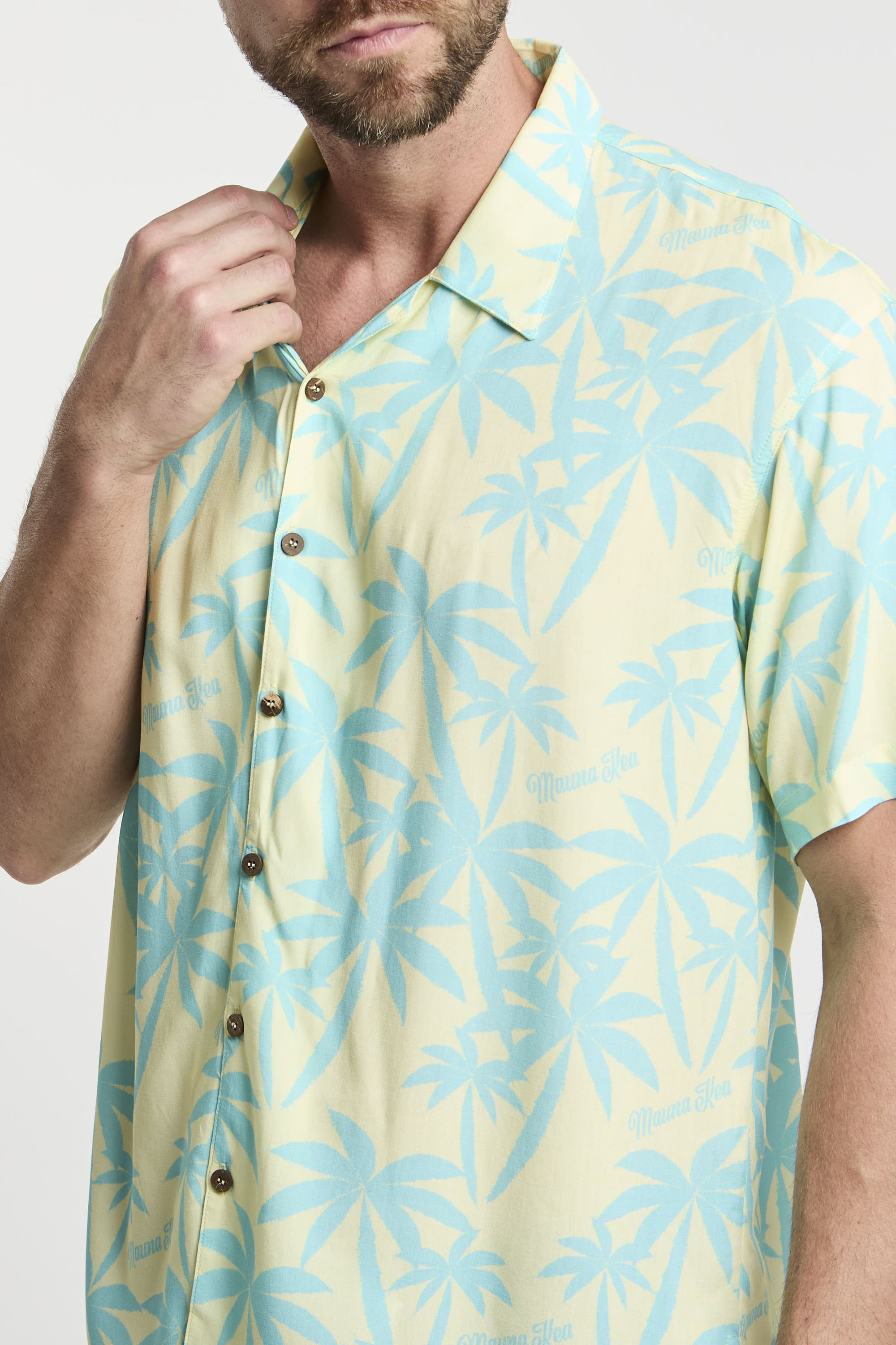 Mauna Kea Printed All Over Viscose Shirt in Yellow-5