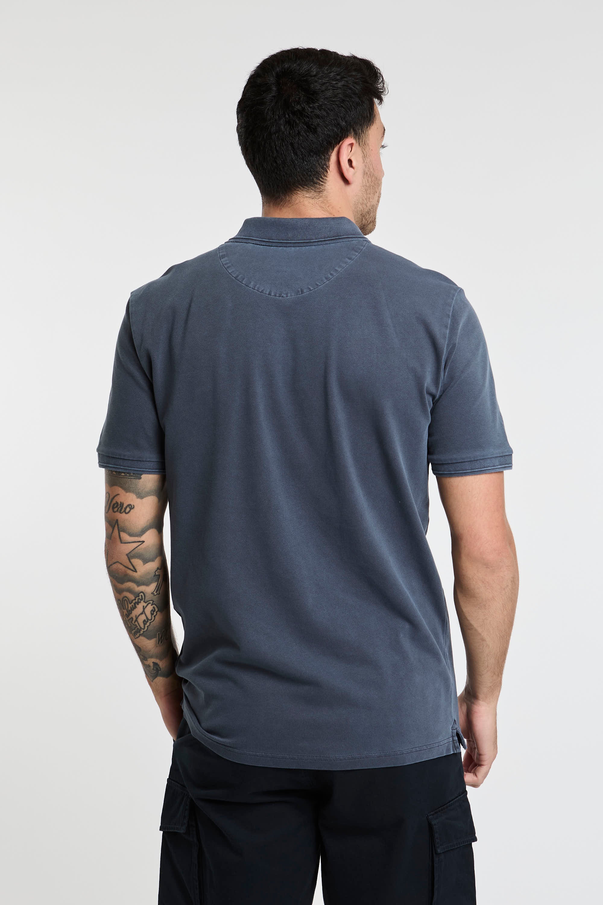 Woolrich Polo Mackinack in Stretch Cotton Piqué Blue-5