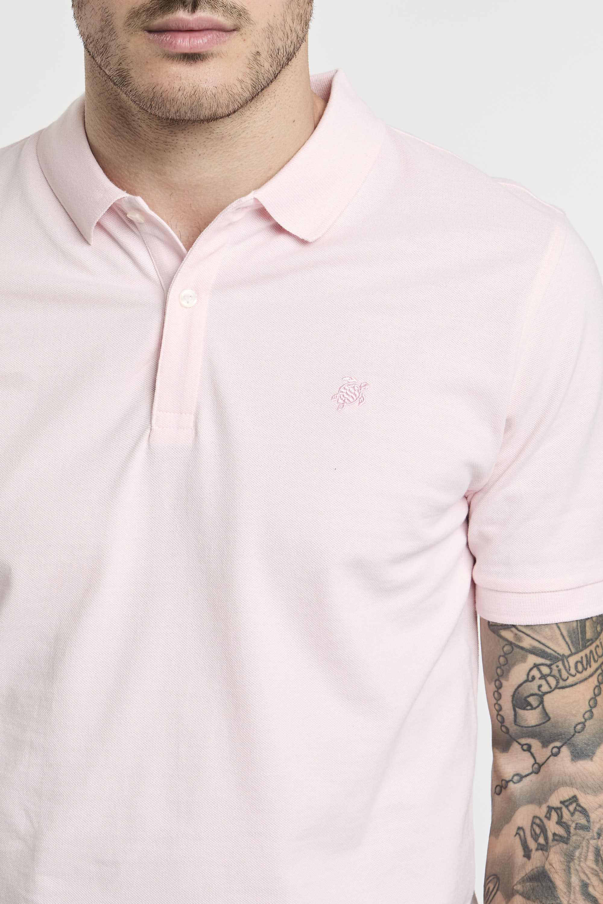 Vilebrequin Cotton Polo with Chest Embroidery Pink-1
