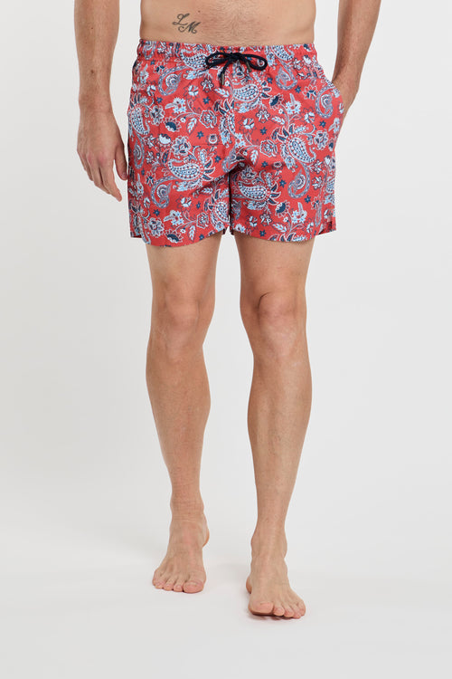 Settenove Swimsuit Trunks Paisley Print Coral Fabric