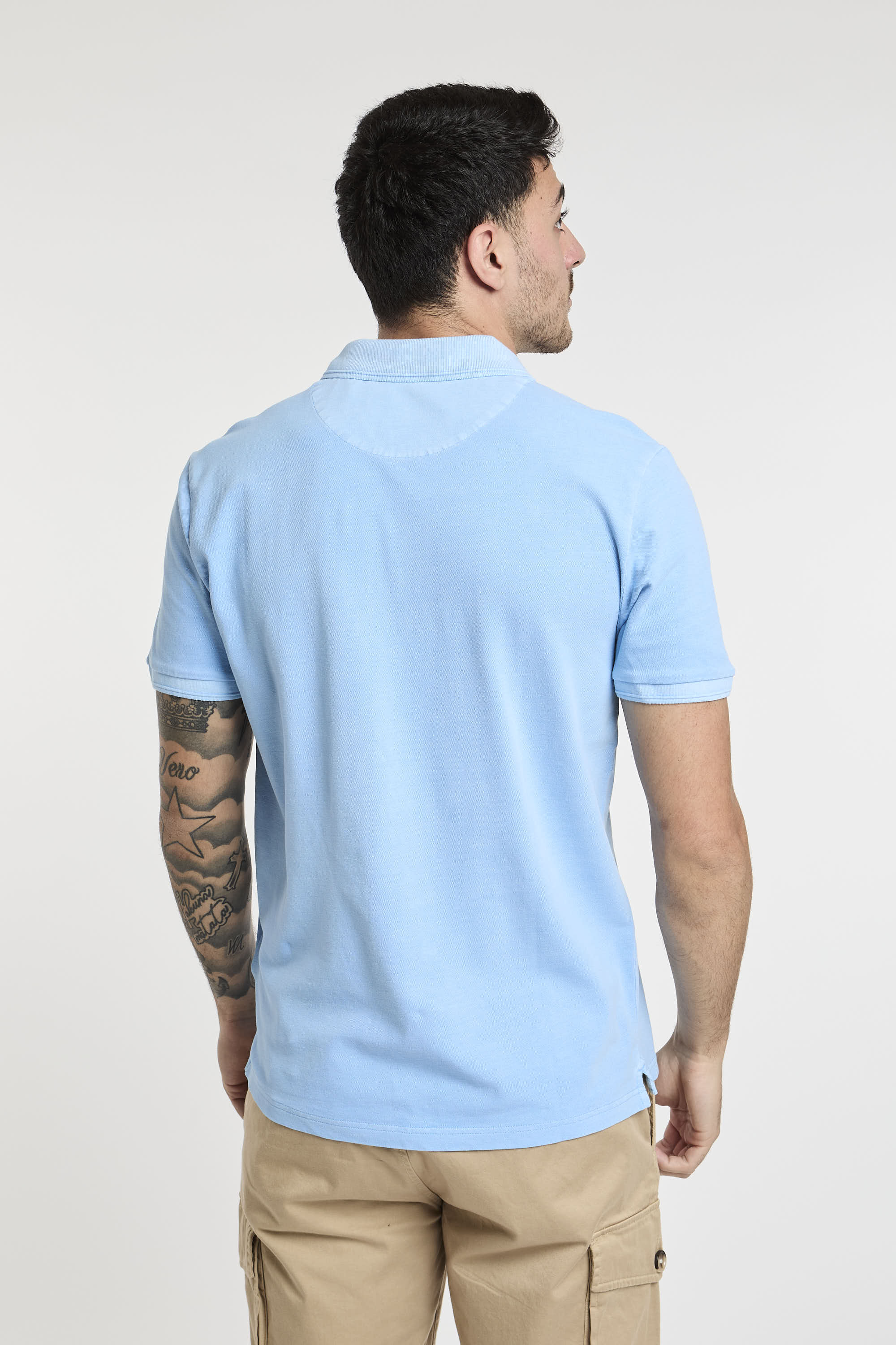 Woolrich Mackinack Piqué Stretch Cotton Polo in Light Blue-5