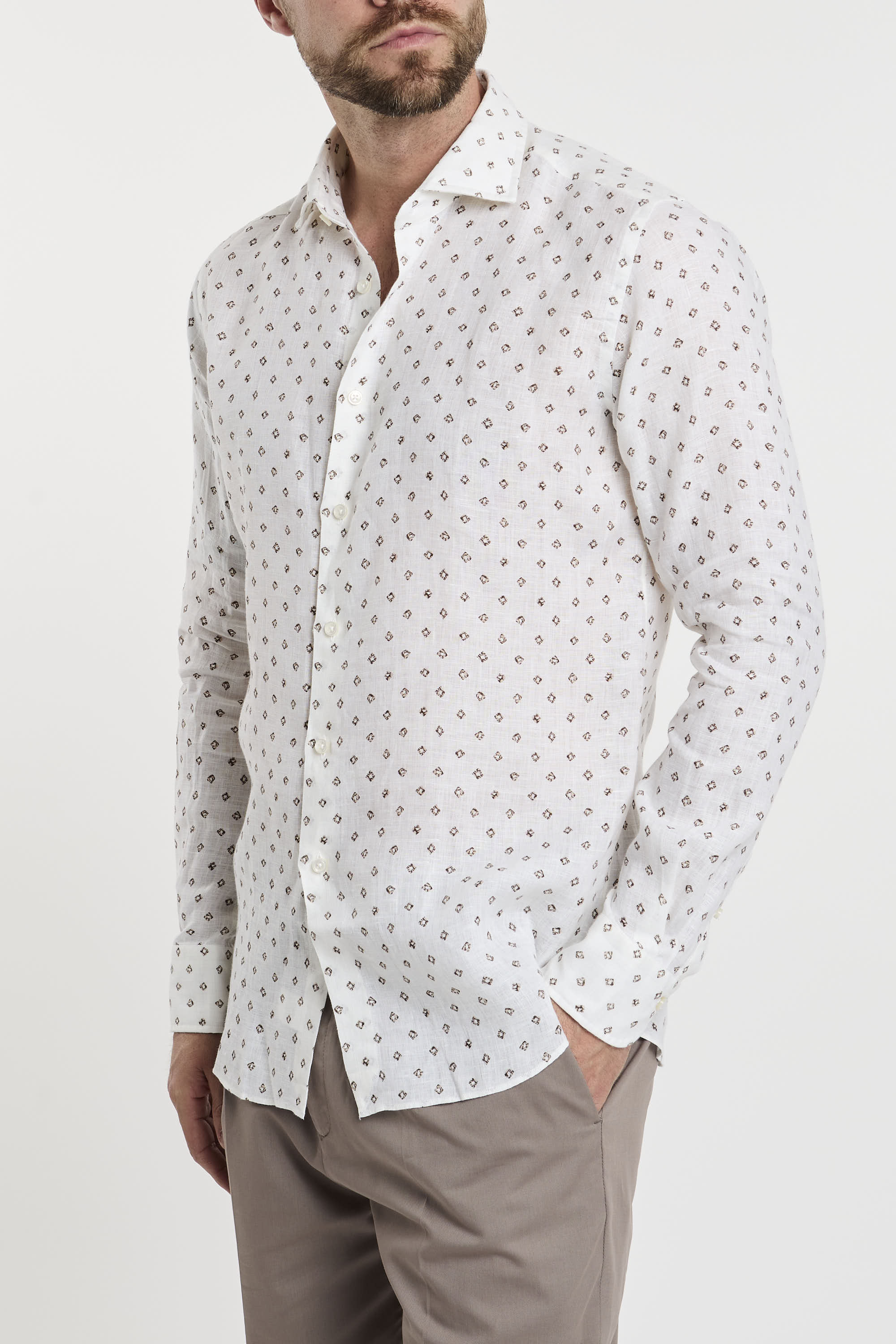Xacus White Linen Shirt-3