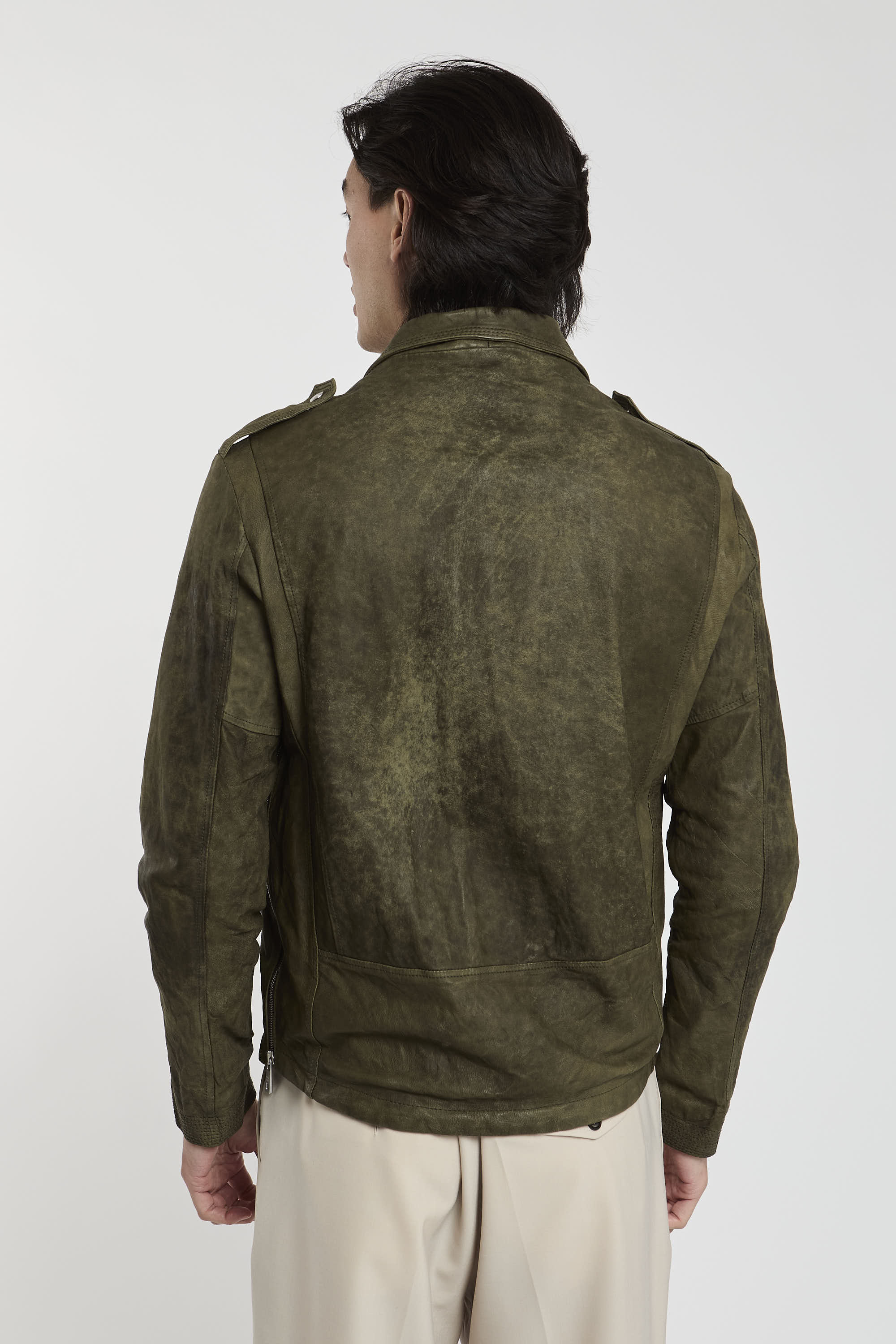 Giorgio Brato Green Leather Jacket-5