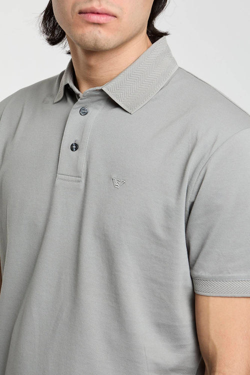 Emporio Armani Mercercized Grey Polo Shirt-2