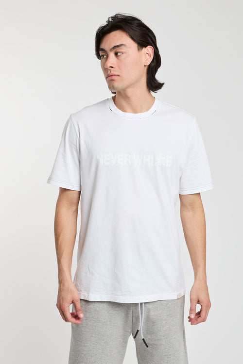 Premiata T-Shirt 'Never White' in White Cotton-2