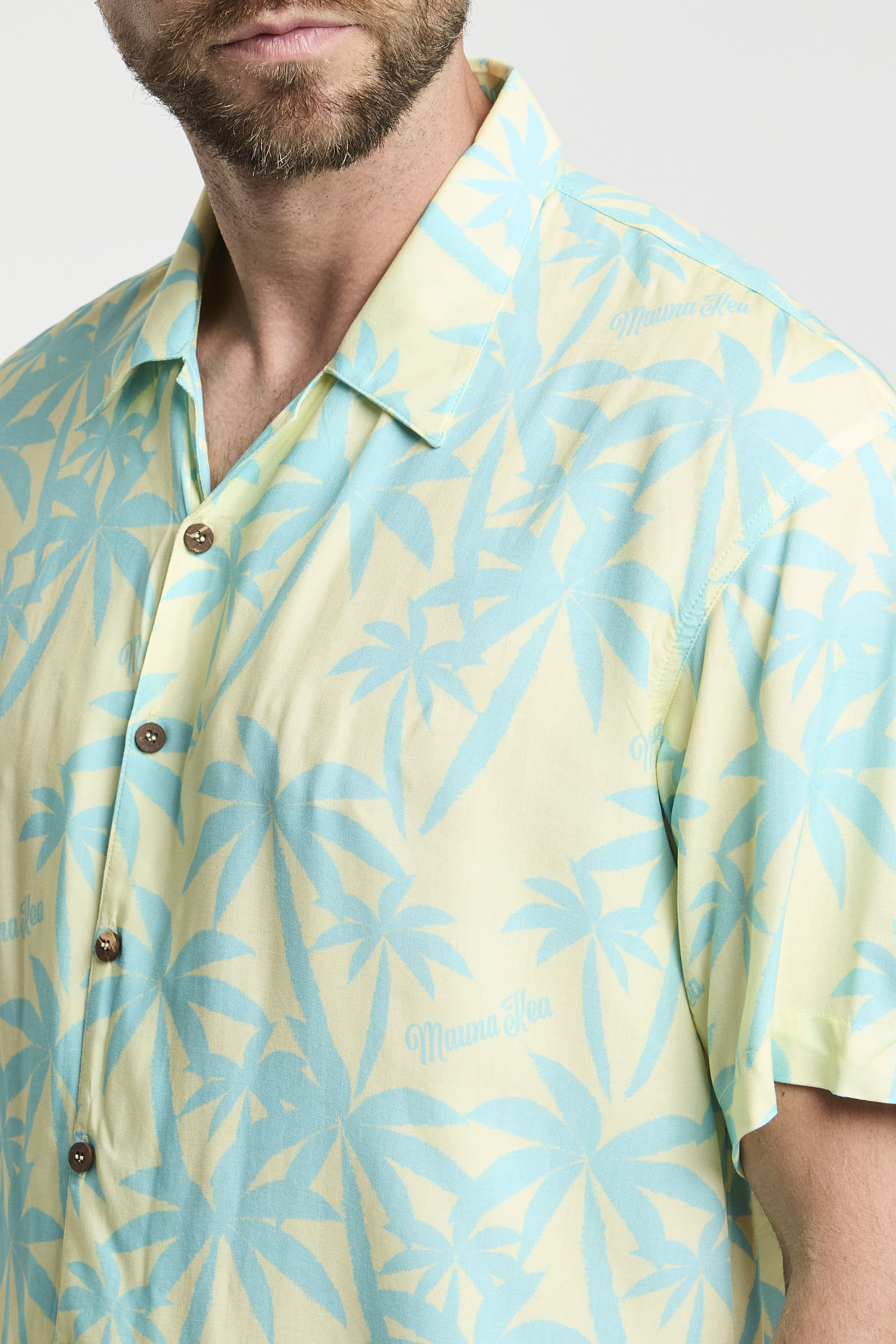 Mauna Kea Printed All Over Viscose Shirt in Yellow-2