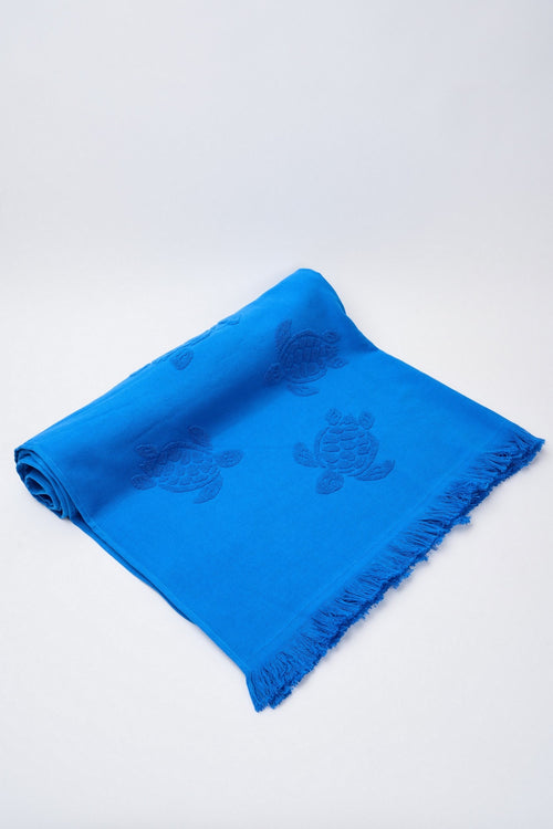 Vilebrequin Blue Cotton Beach Towel