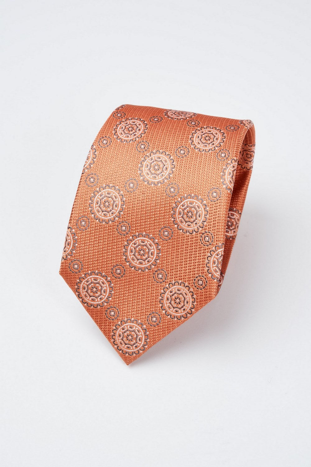 Pure silk tie with patterned pattern-1