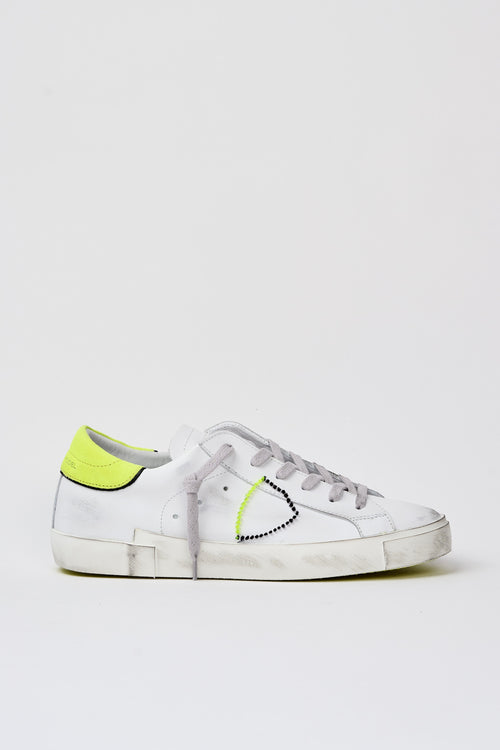 Philippe Model Sneaker Prsx Leather White/Yellow fluo