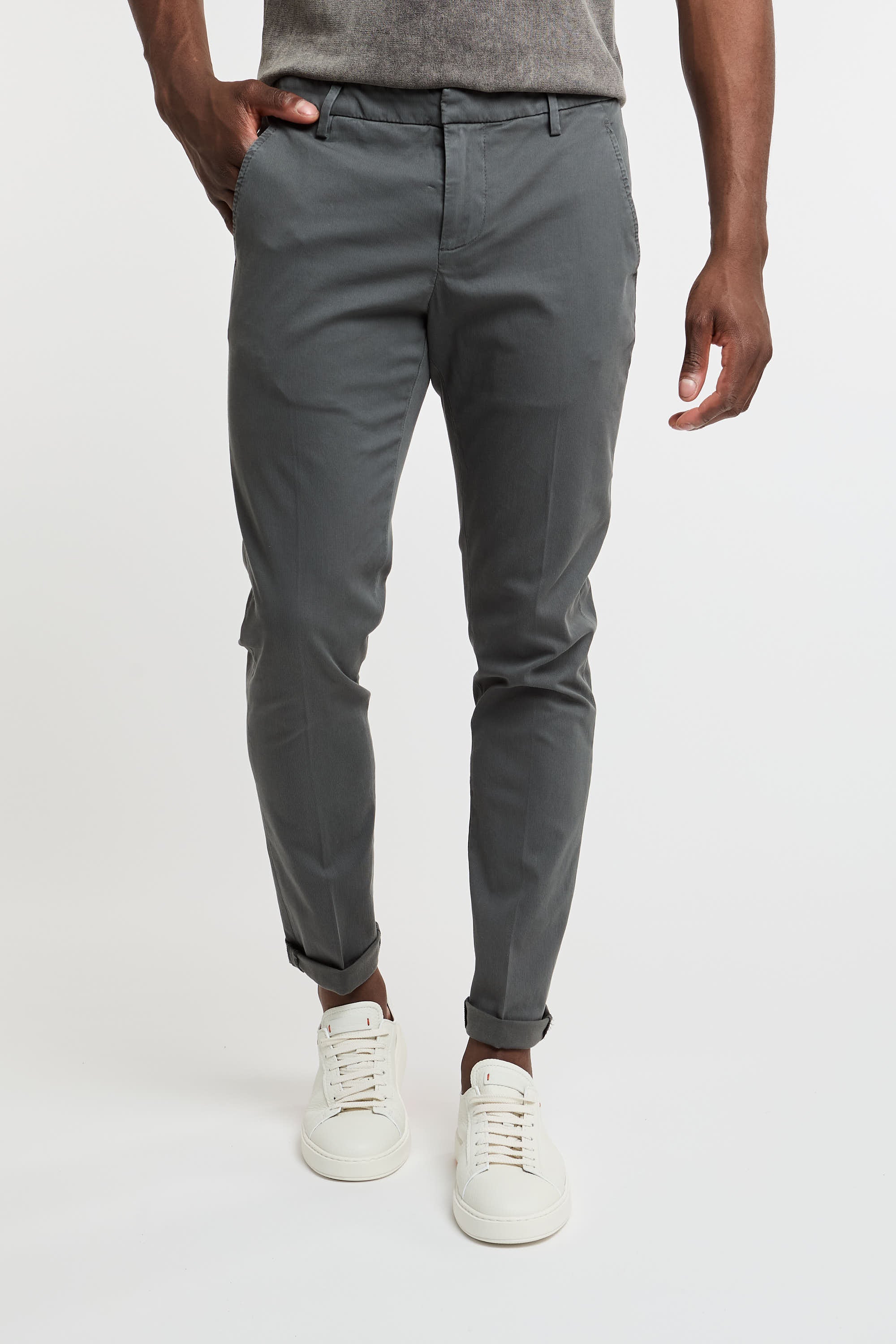 Dondup Gaubert Cotton Trousers in Grey-1