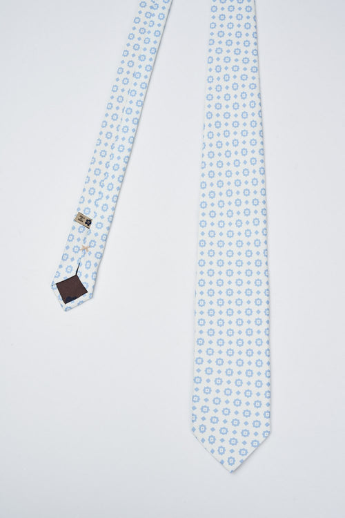 Cravatta in seta fatta a mano con stampa motivo classico-2