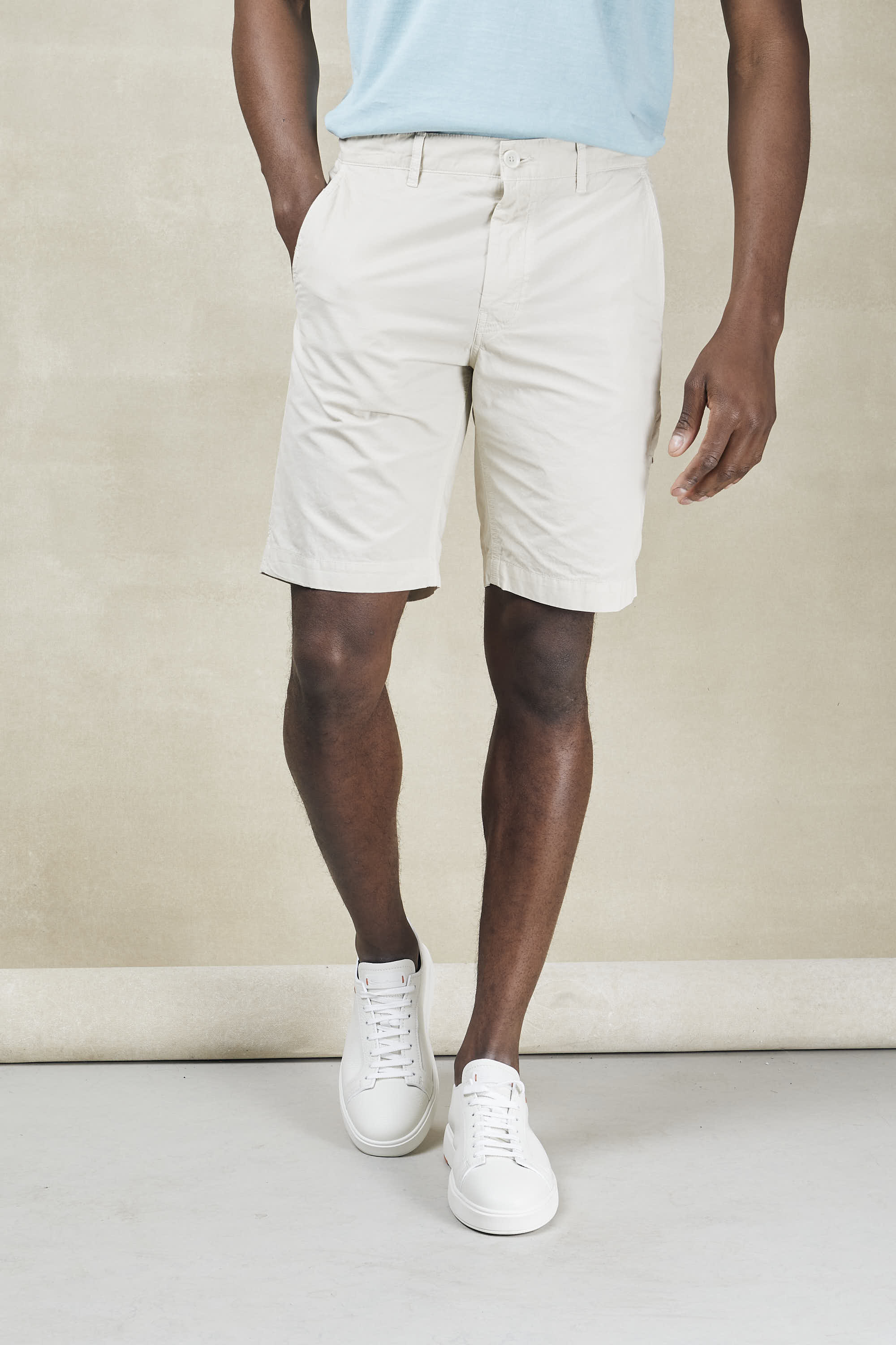 Bermuda shorts in cotton canvas-1