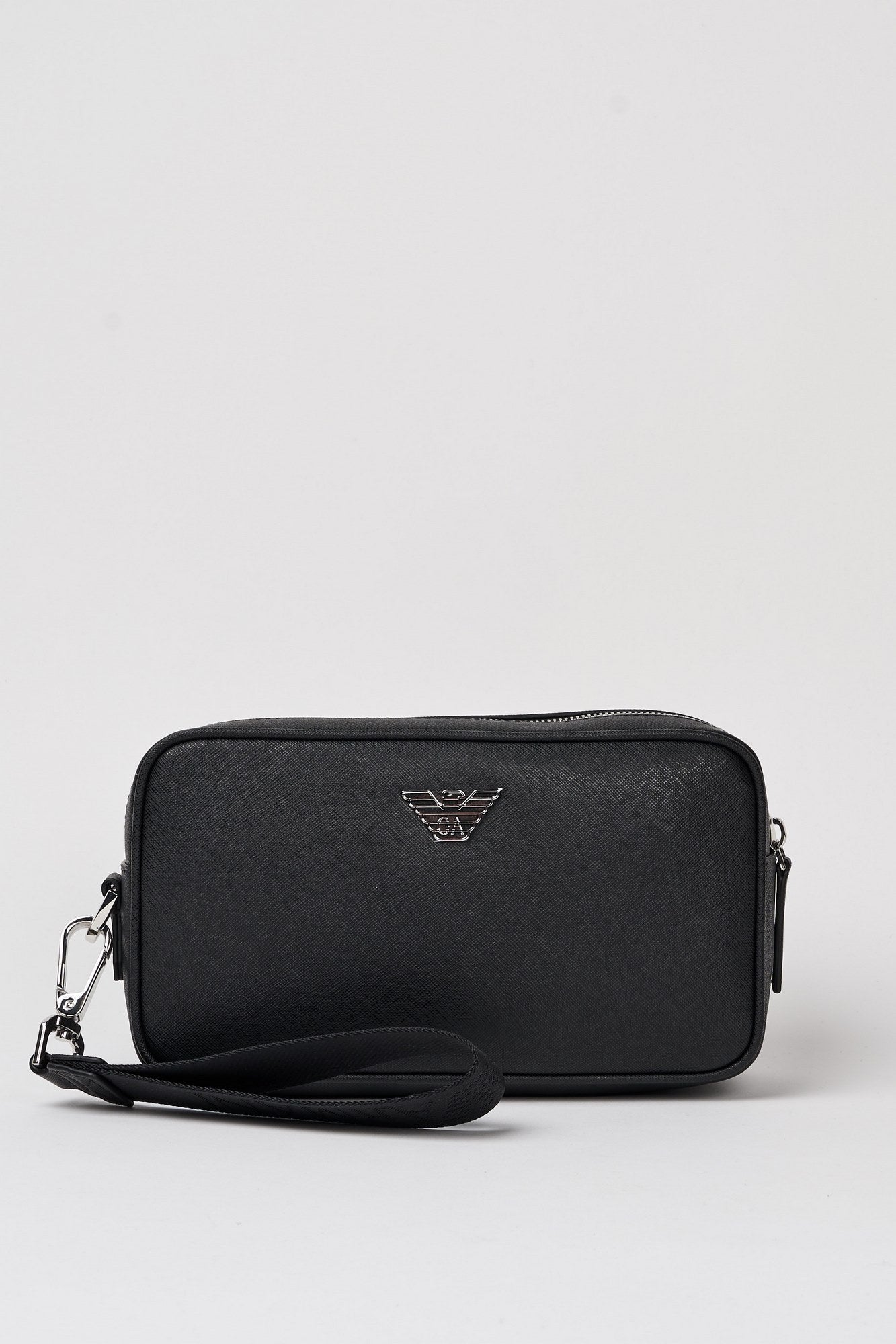 Emporio Armani Regenerated Leather Saffiano Beauty Case Black-1