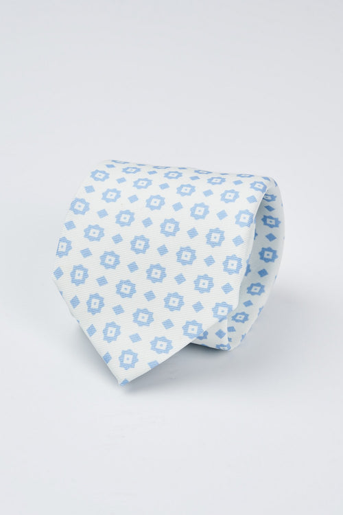 Handmade silk tie with classic motif print