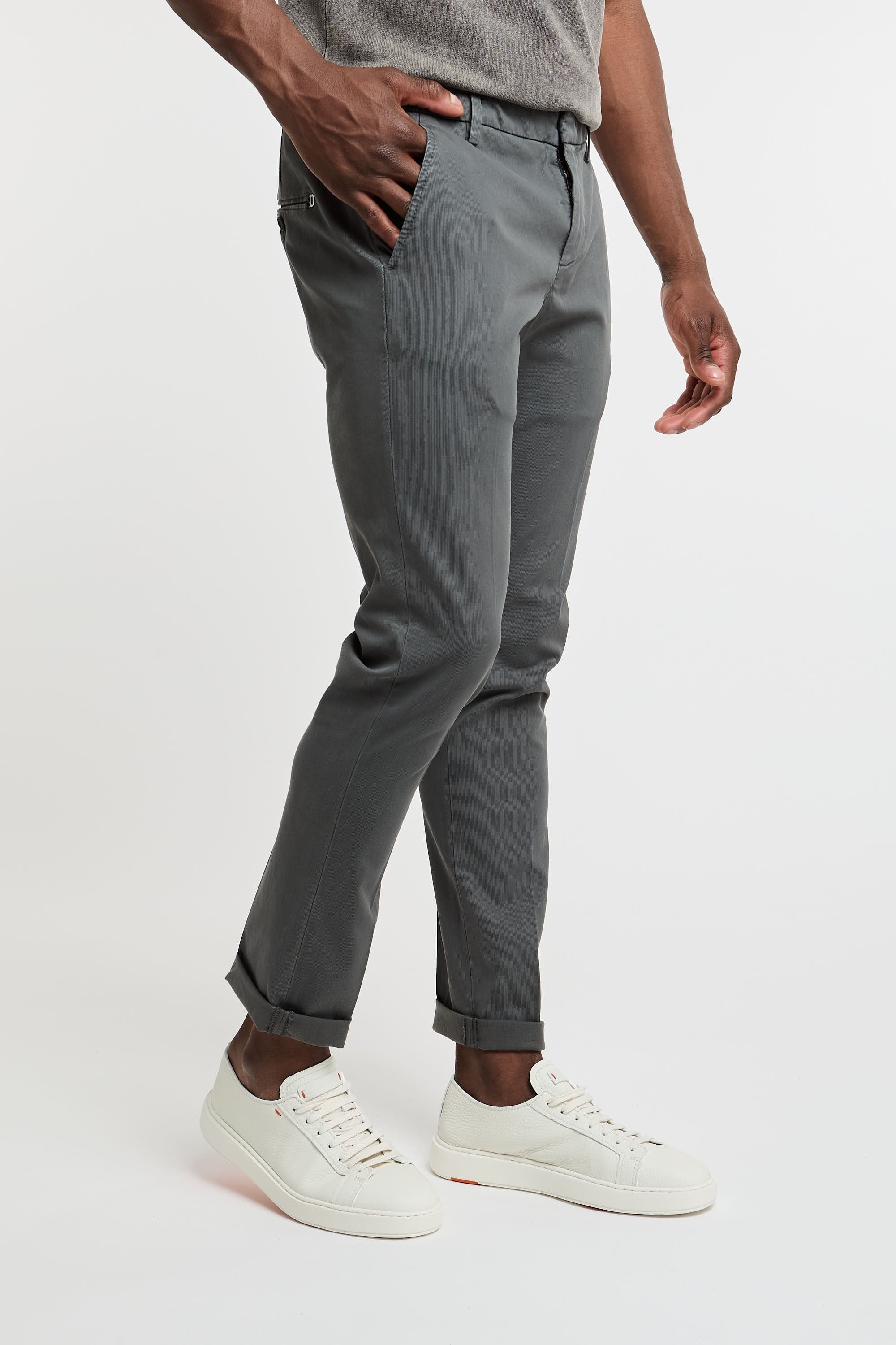 Dondup Gaubert Cotton Trousers in Grey-3