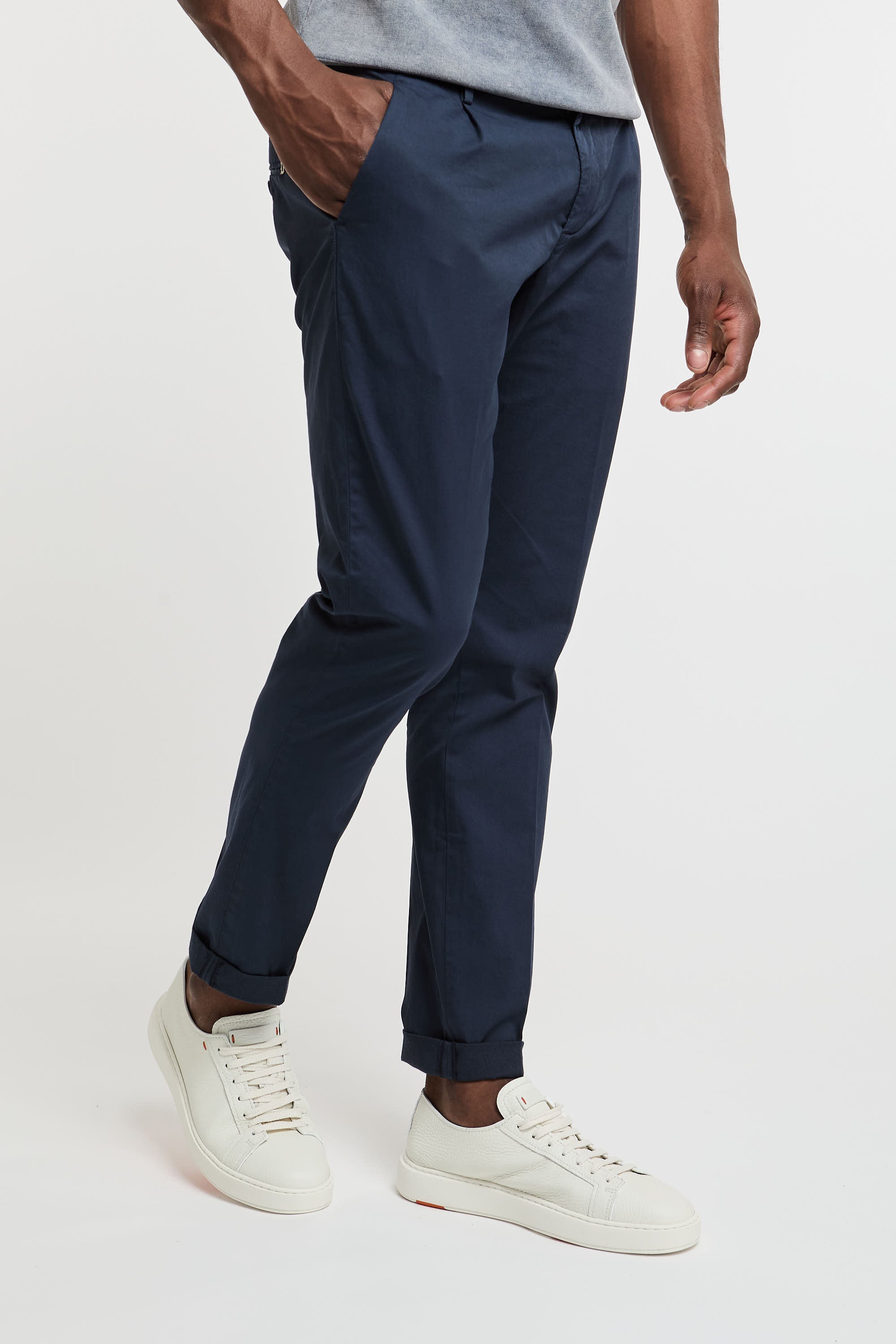 Dondup Gaubert Cotton/Elastane Pants Blue-3