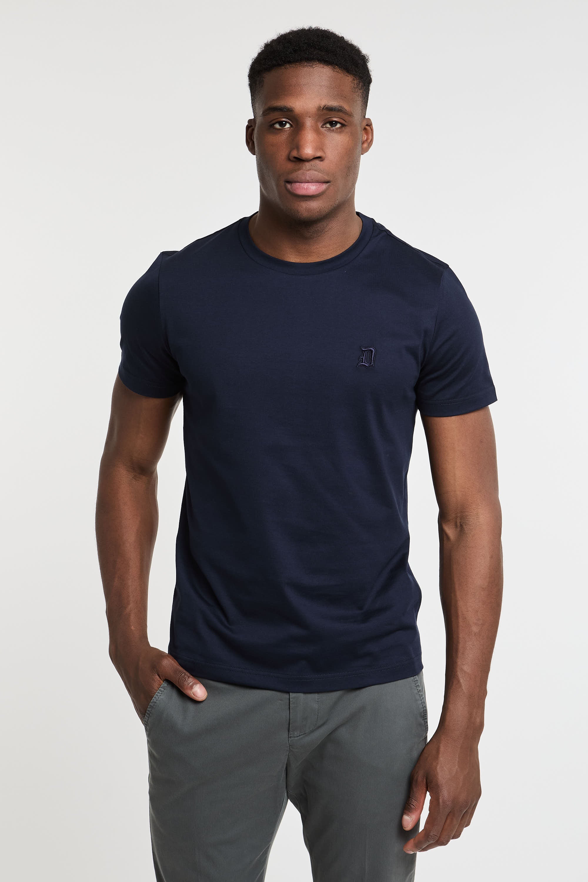 Dondup Blue Cotton T-Shirt-5