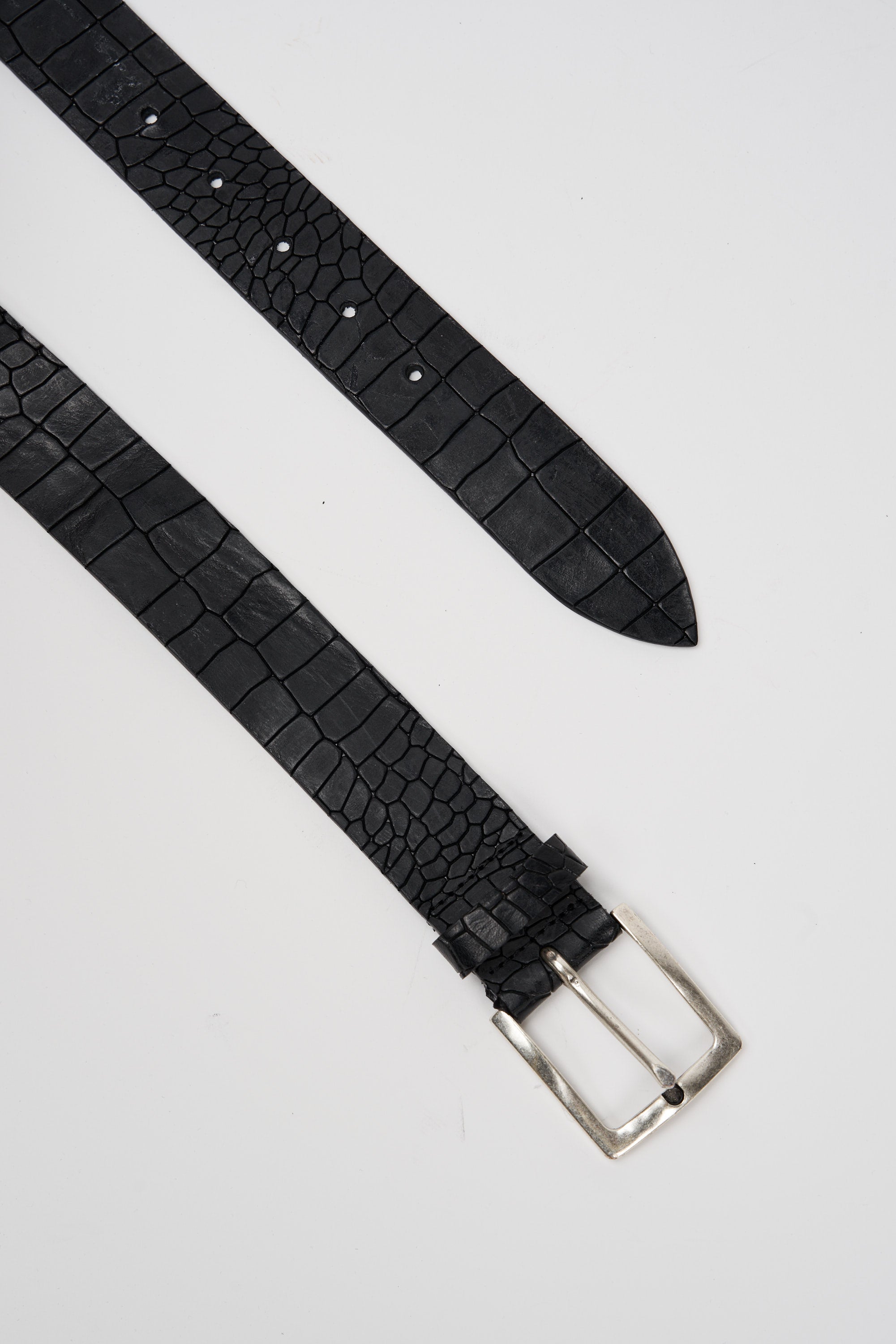 D'Amico Vintage Leather Belt Black-1