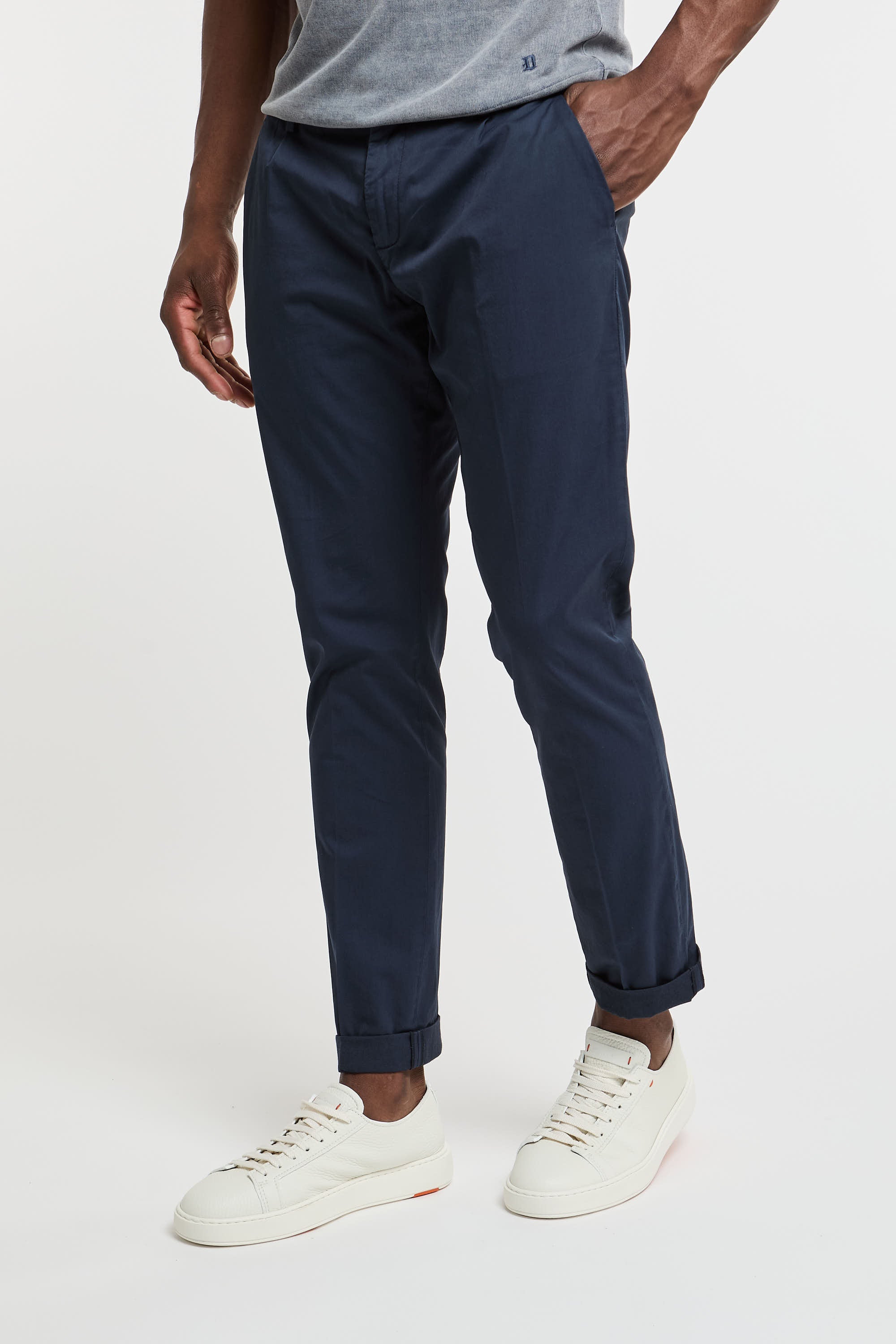 Dondup Gaubert Cotton/Elastane Pants Blue-5