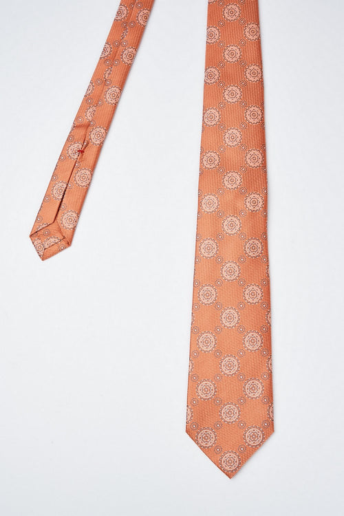 Pure silk tie with patterned pattern-2