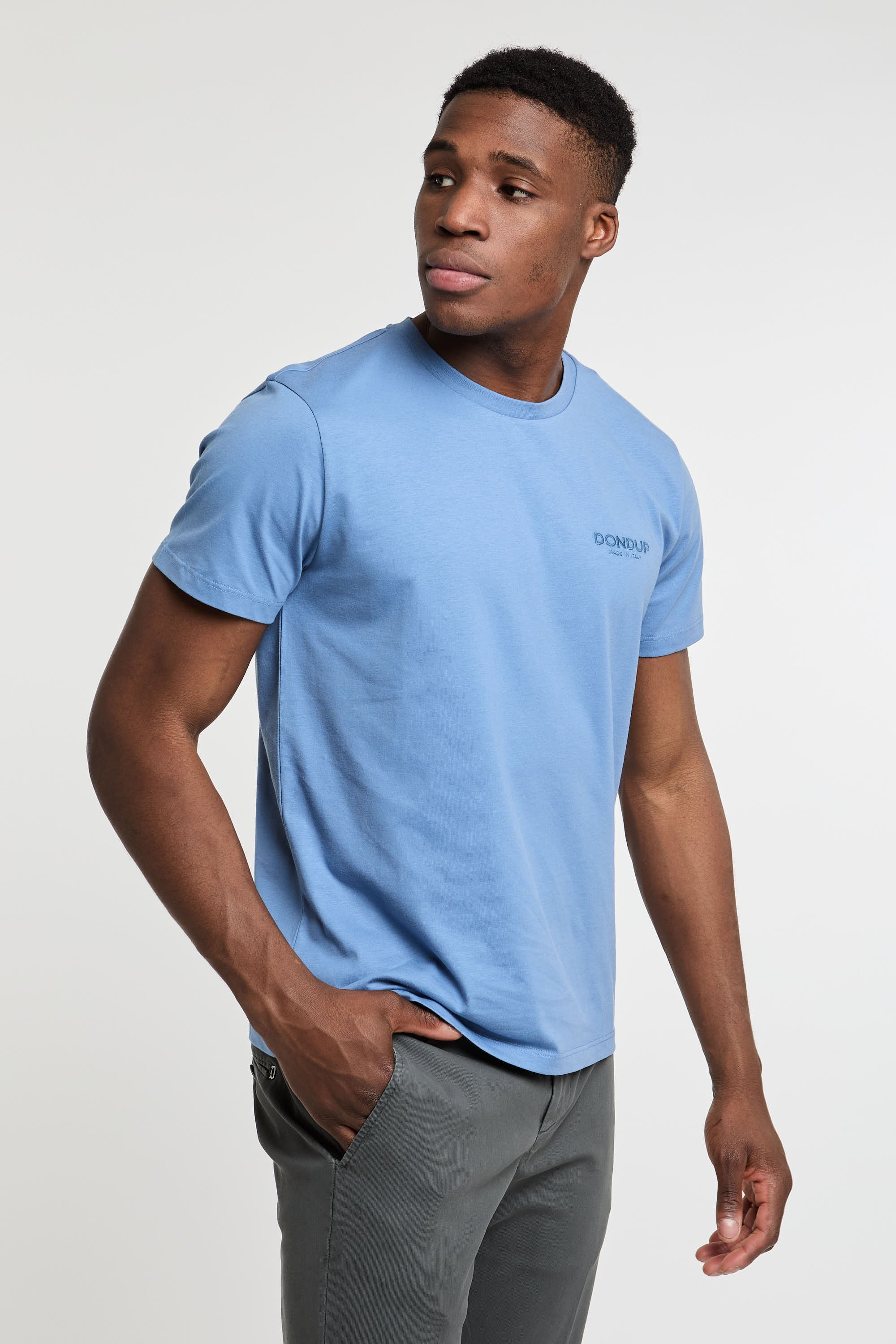 Dondup T-Shirt Cotton Light Blue-4
