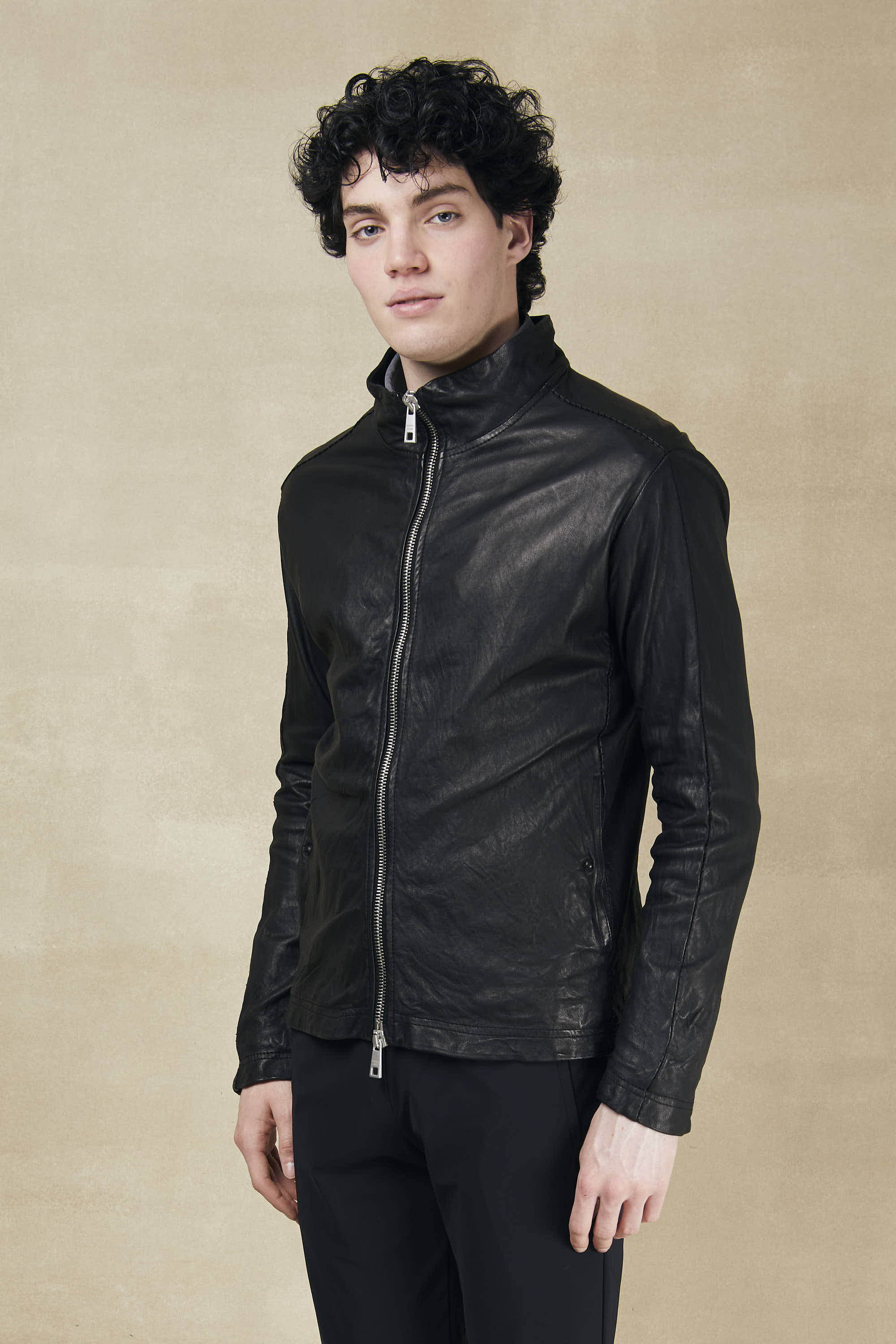Genuine leather jacket-6