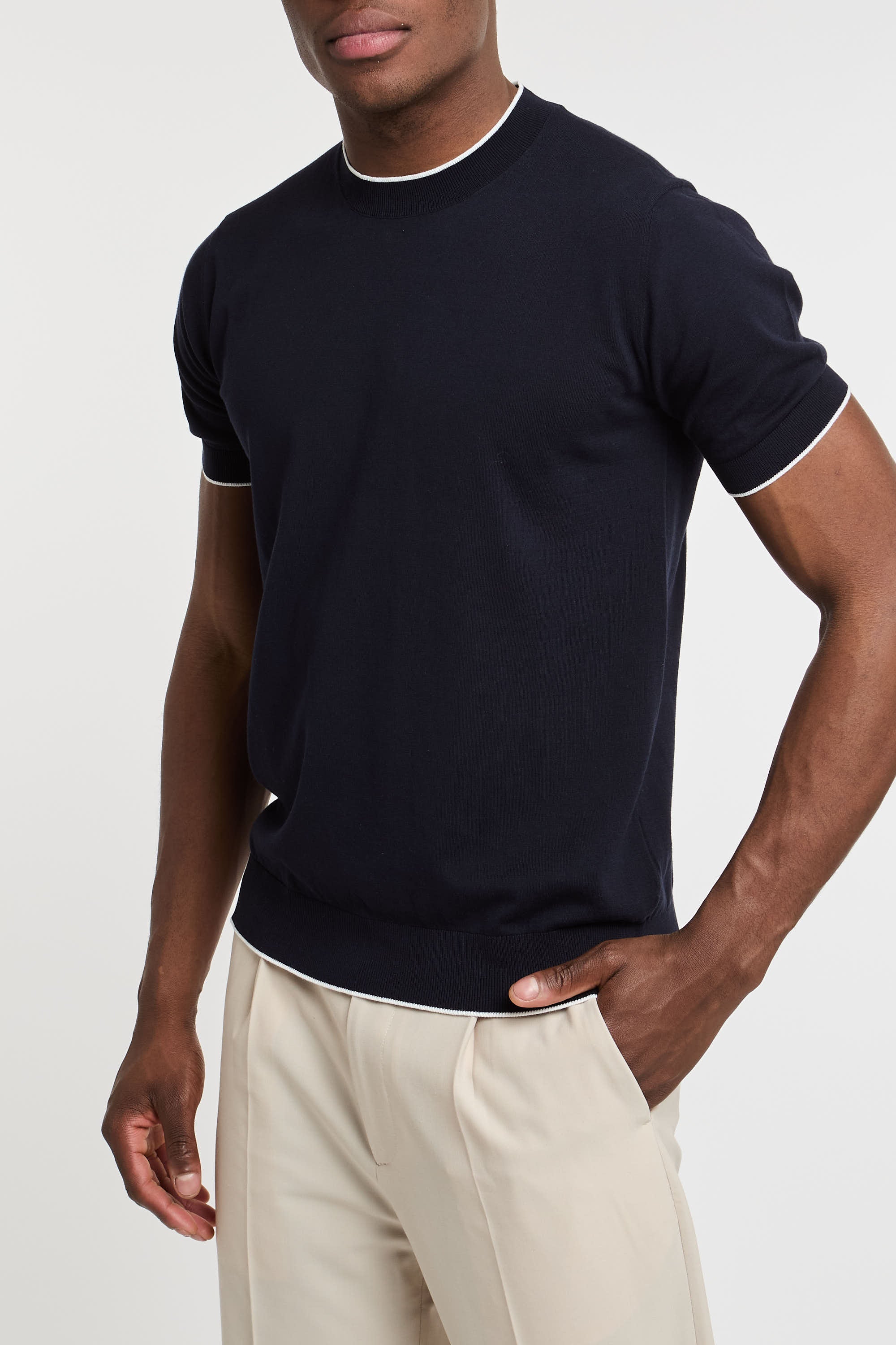 Paolo Pecora T-Shirt aus blauer Baumwolle-6