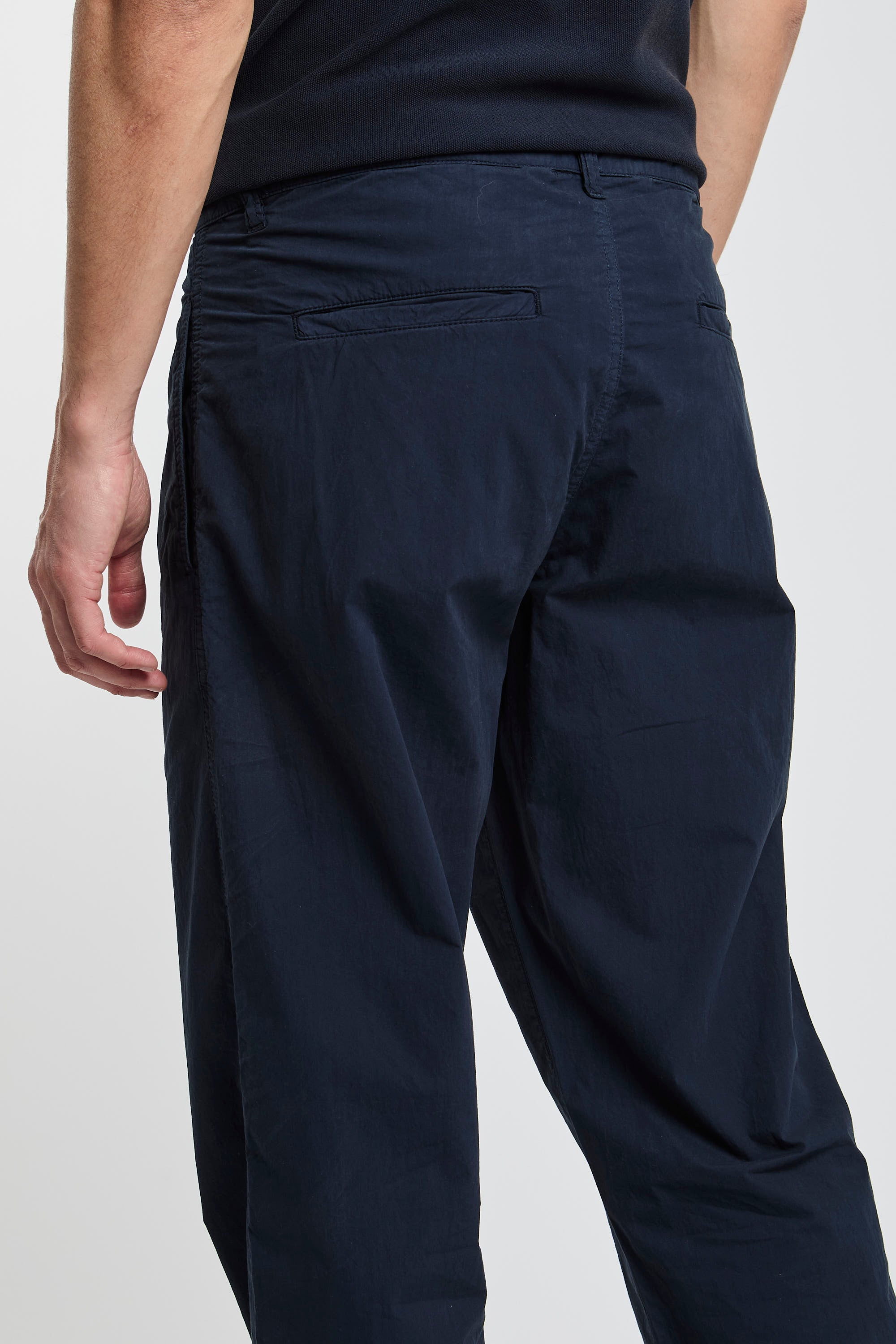 Aspesi Cotton Poplin Chino Trousers Blue-6
