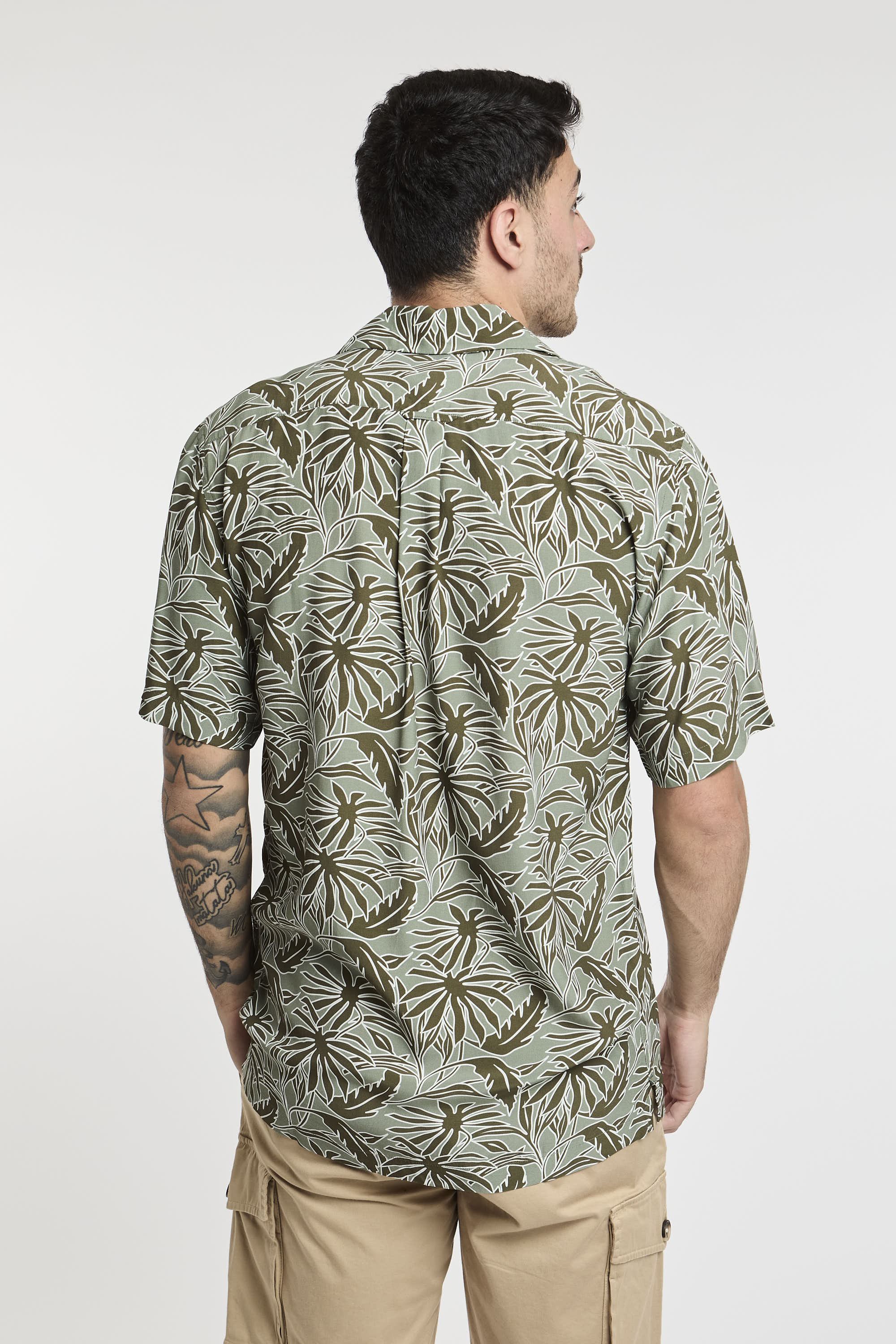 Woolrich Tropical Print Viscose Shirt Green-7