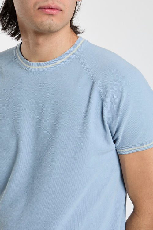Aspesi T-Shirt aus blauer Baumwollstrick-2