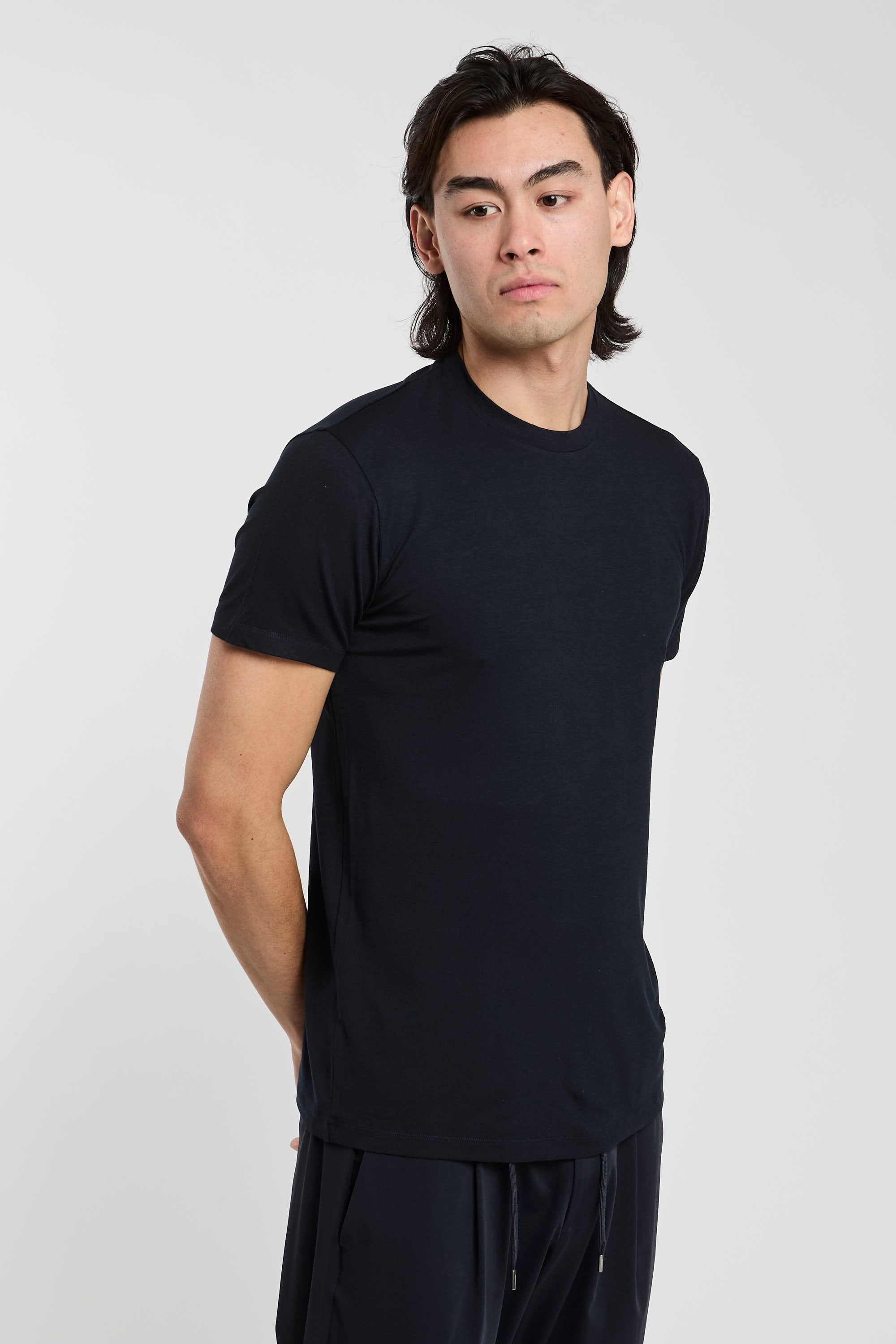 Emporio Armani T-Shirt Viskose/Elastan Blau-1