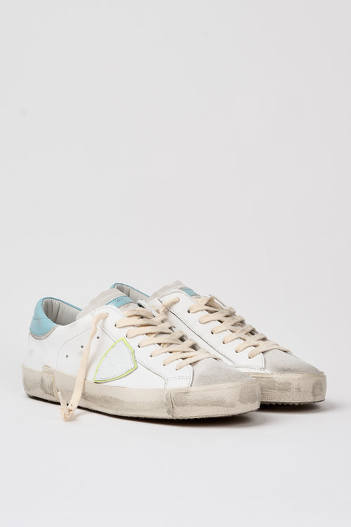 Philippe Model Sneakers Prsx Leather/Suede White/Sky Blue-2
