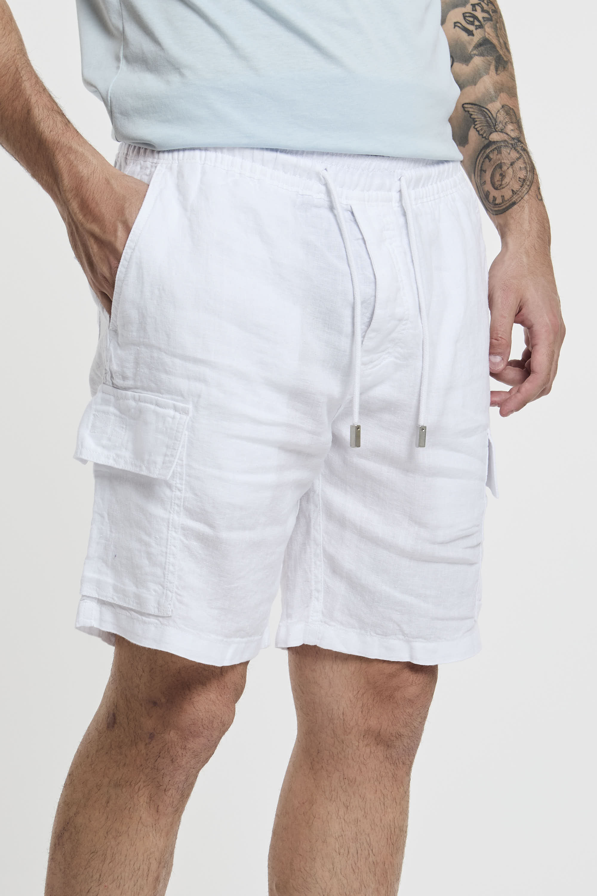 Vilebrequin Linen Bermuda Shorts in White-3