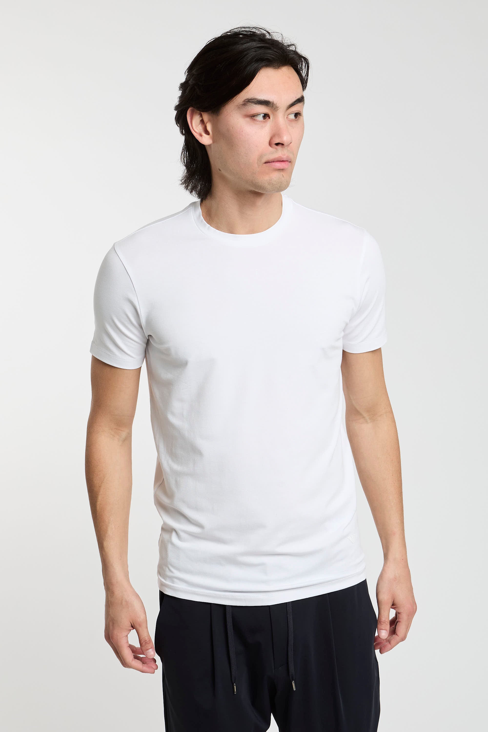 Emporio Armani T-Shirt aus Viskose/Elastan in Weiß-6