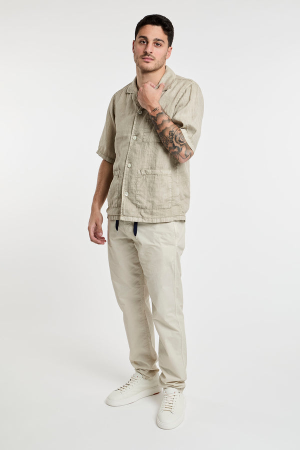 Aspesi Bowling Shirt in Linen Sand - 4