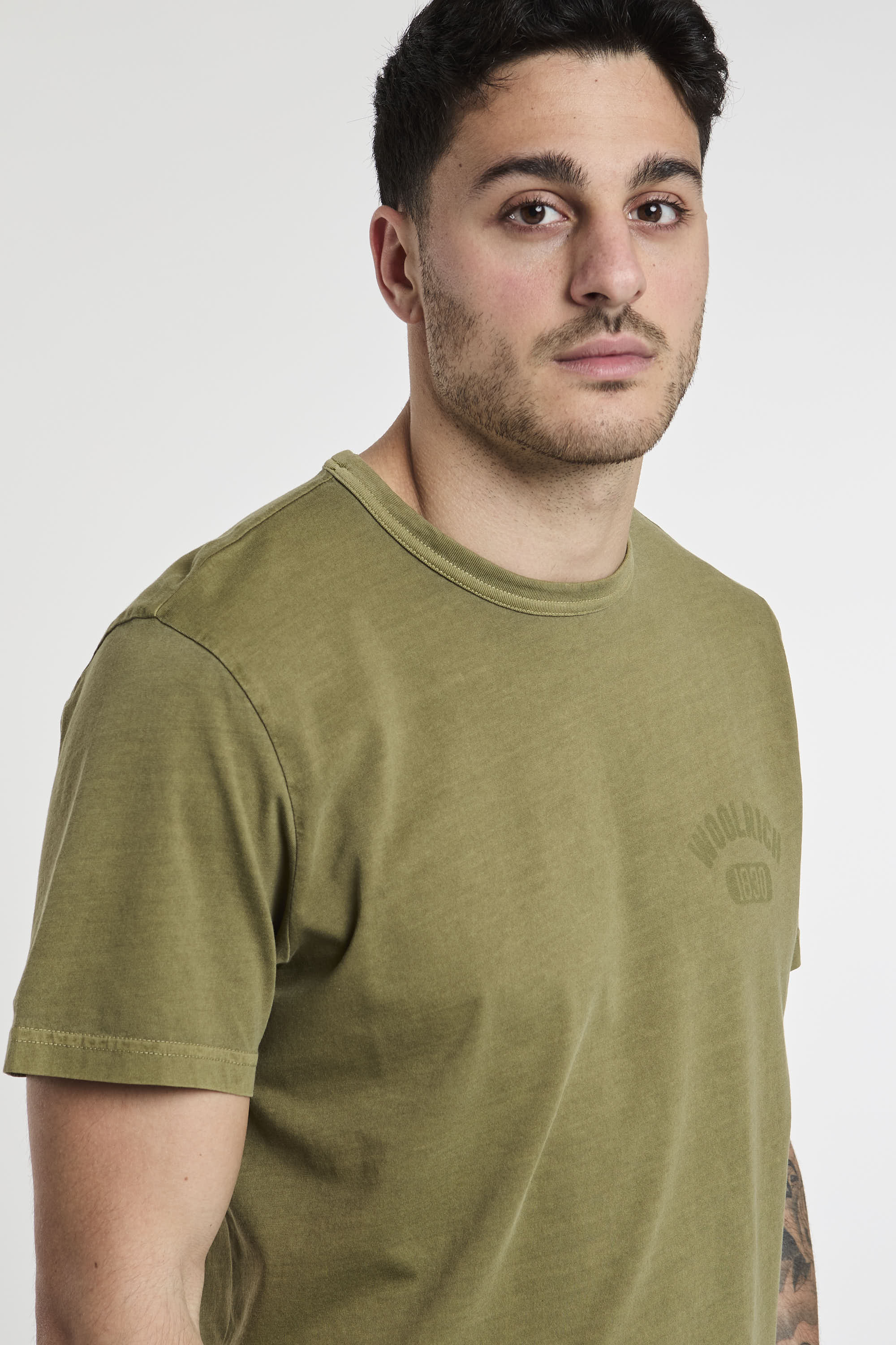 Woolrich T-Shirt Jersey aus reinem Baumwollgrün-6