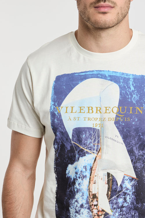 Vilebrequin Cotton T-Shirt with White Print-2
