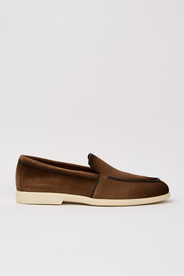 Santoni Loafer 6716 in Brown Suede - 1