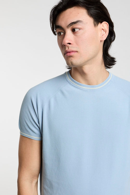 Aspesi T-Shirt aus blauer Baumwollstrick