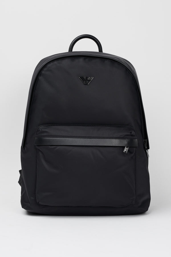 Emporio Armani Rucksack Sustainability Values in recyceltem Nylon Schwarz - 1