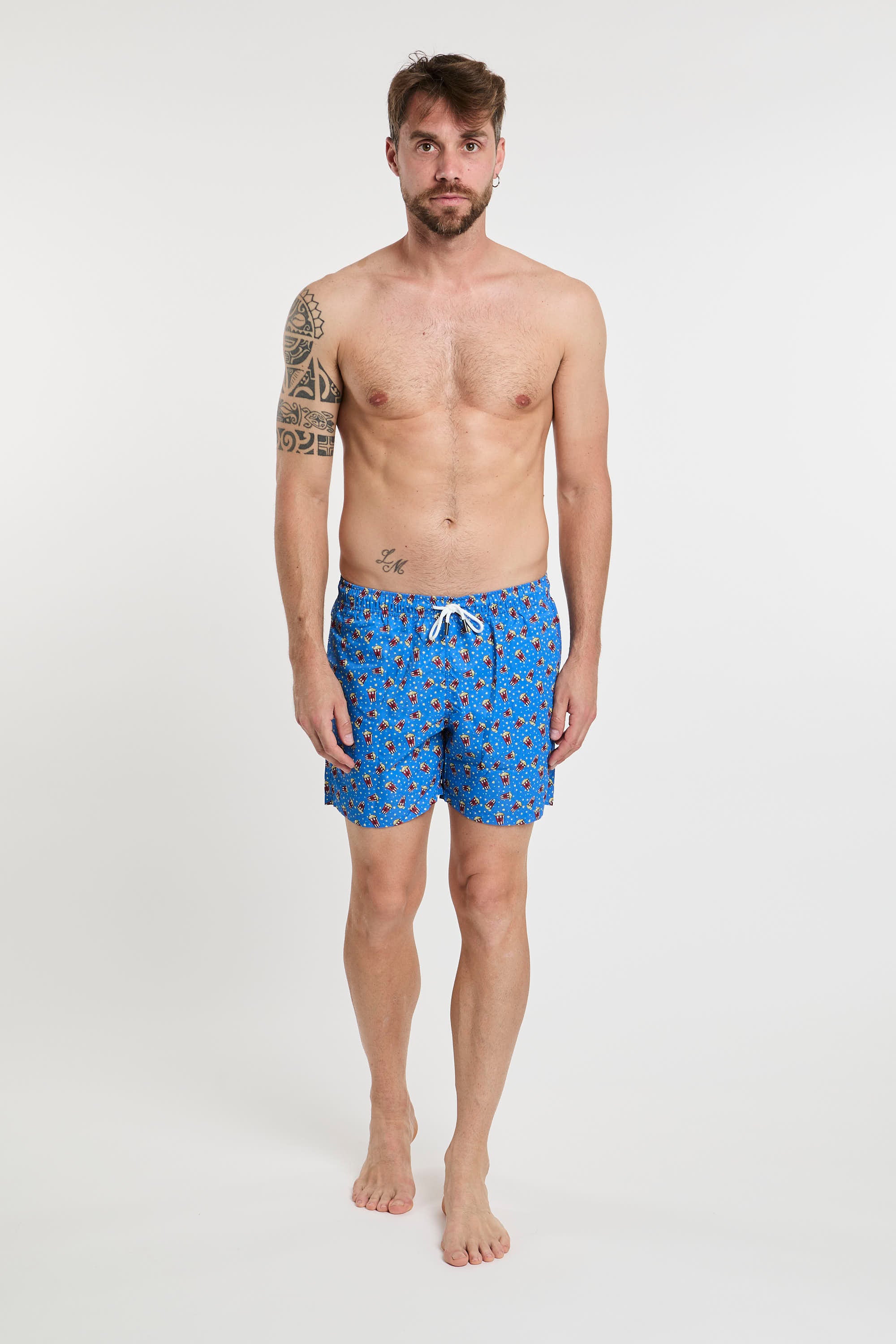 Settenove Pop Corn Beach Boxers in Blue Polyester-7