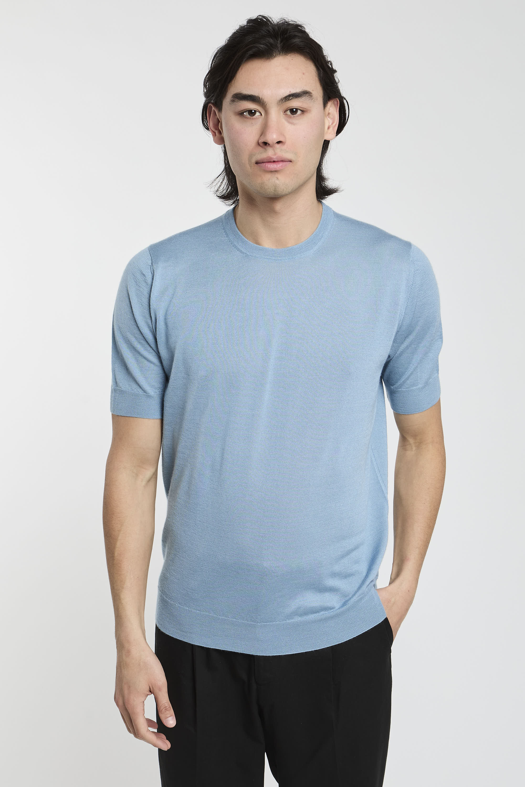 Filippo De Laurentiis Cashmere/Silk Blue T-shirt-4