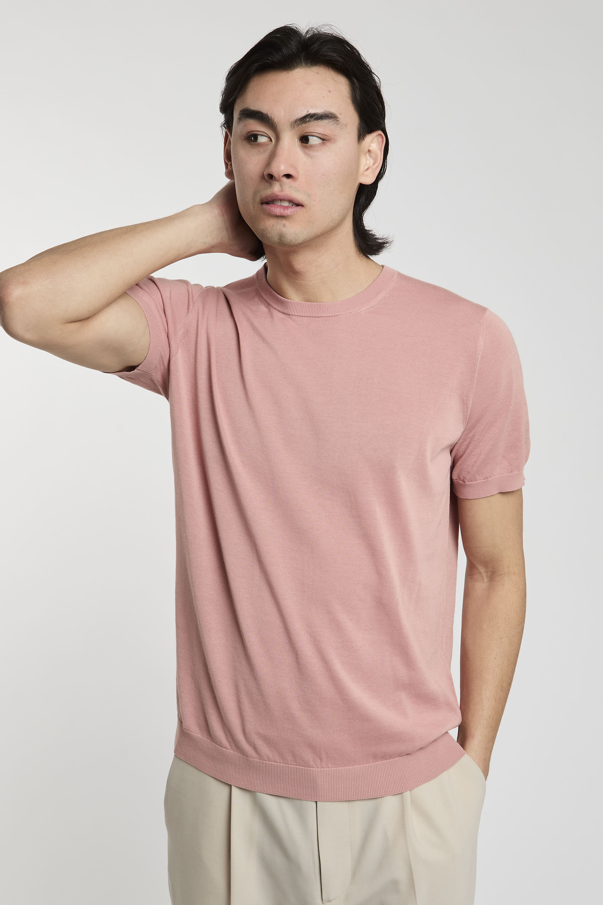 Drumohr Cotton T-Shirt in Pink-1