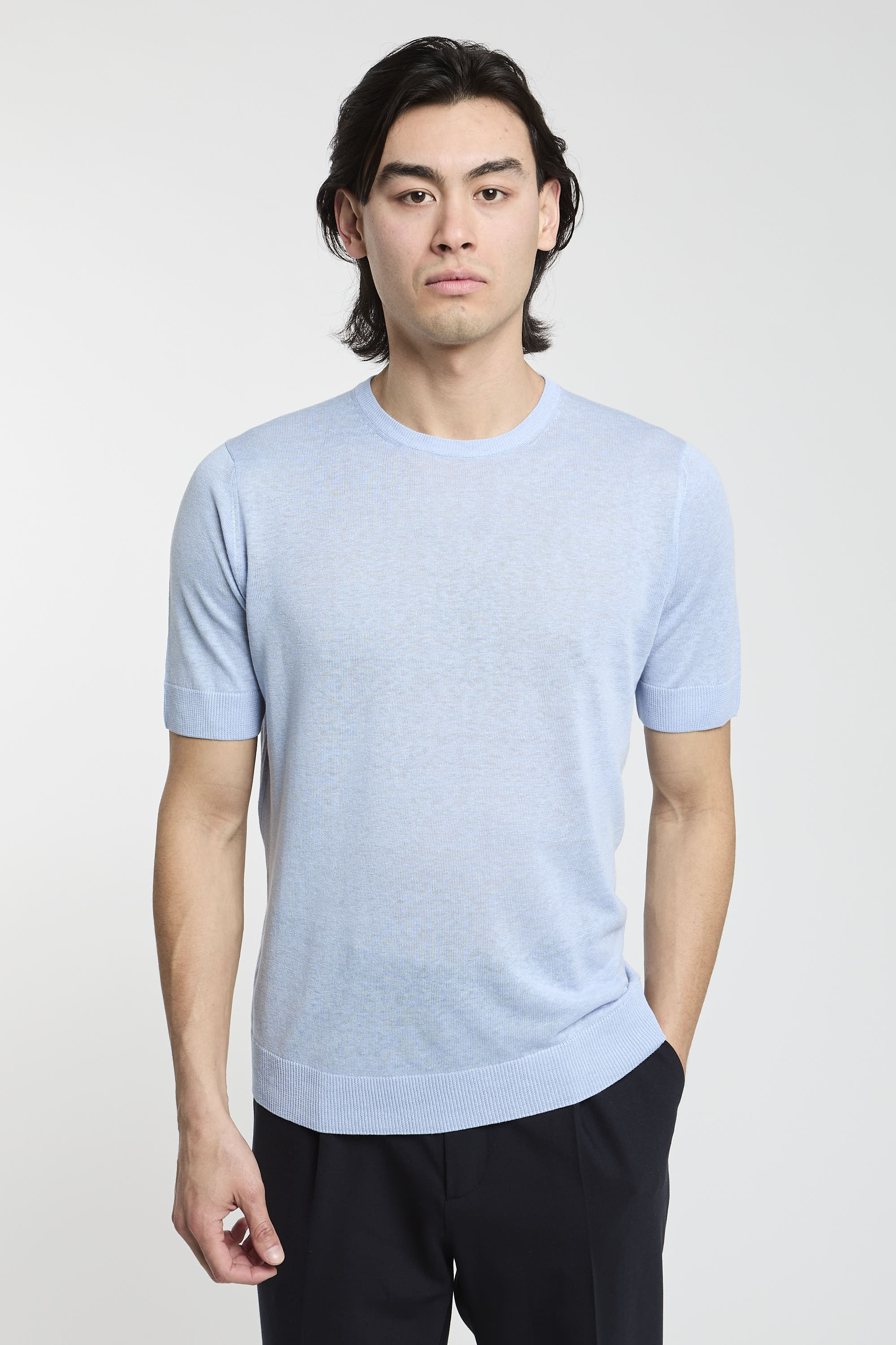 T-shirt in seta e lino-1