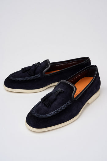 Santoni Blue Suede Loafers - 7