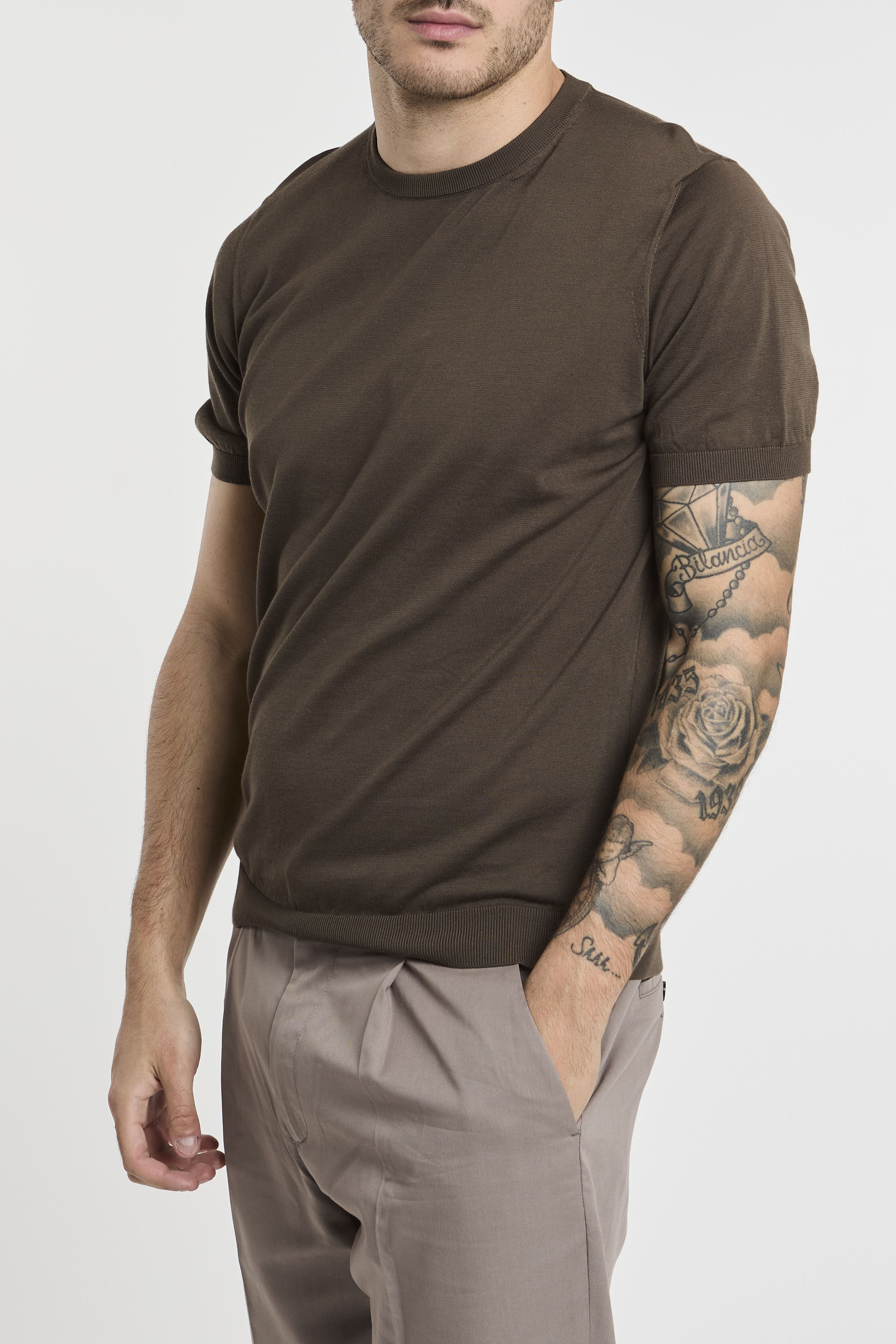 Drumohr Cotton T-shirt Brown-5