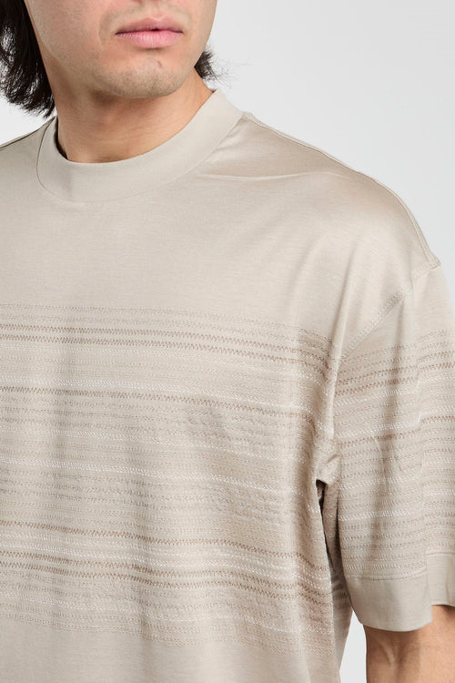 Emporio Armani T-Shirt Silber aus Baumwollmix und Lyocell-Jersey-2