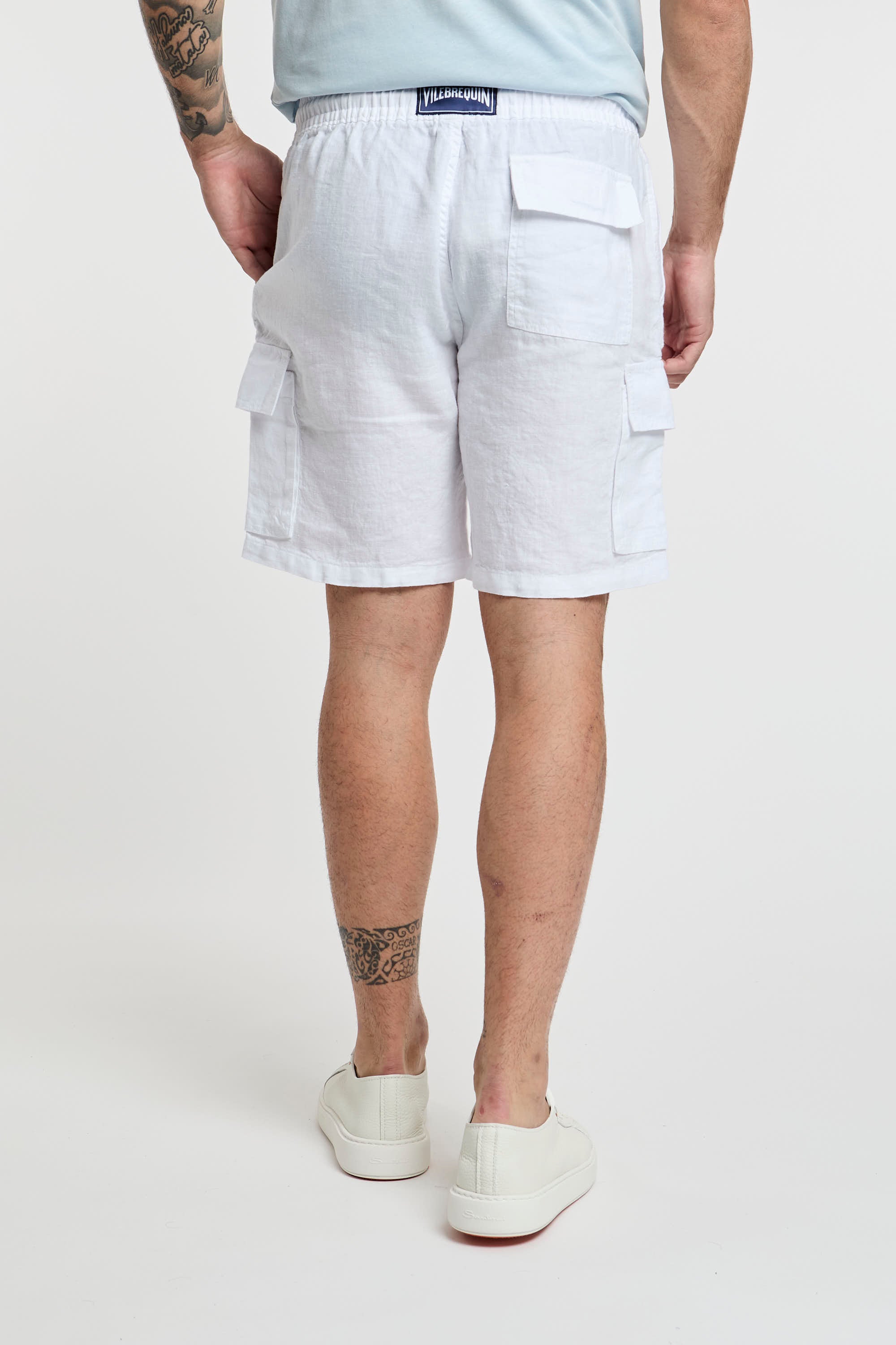 Vilebrequin Linen Bermuda Shorts in White-6